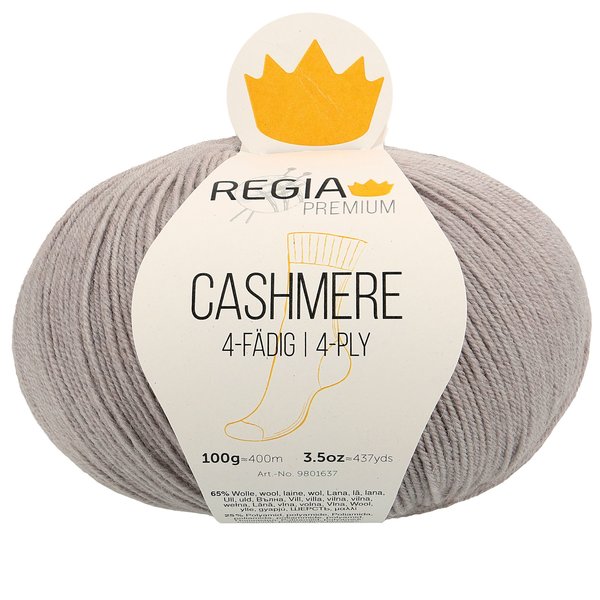 Regia Strumpfwolle Premium Cashmere in der Farbe 0096 grey