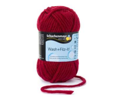 Wash+Filz it Schachenmayr Farbe 0006 brugund Wash+Filz it Schachenmayr Farbe 0006 brugund