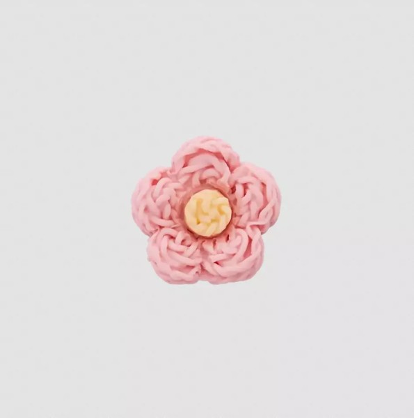 Polyesterknopf Öse, Blume, rosa