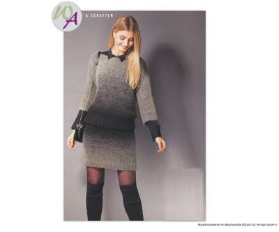 Vorschau: Modelle 31 + 32 Pullover und Rock Dawn - Beide Teile des Ensembles werden von oben nach unten gestrickt Vorschau: Modelle 31 + 32 Pullover und Rock Dawn - Beide Teile des Ensembles werden von oben nach unten gestrickt