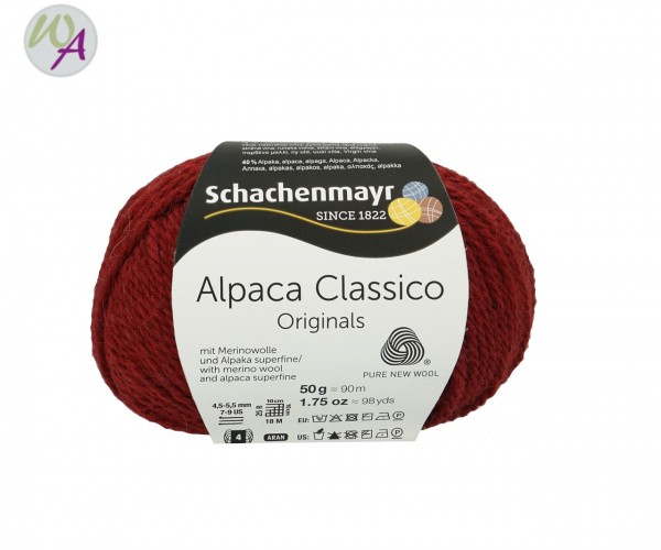 Schachenmayr Alpaca Classico Farbe 0030 rubinrot