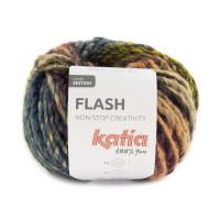 Flash Katia Wolle 405 Black-Light orange-Sky blue