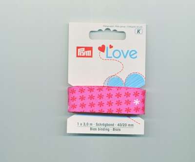 Prym Love Schräegband 902810 pinke blumen Prym Love Schräegband 902810 pinke blumen