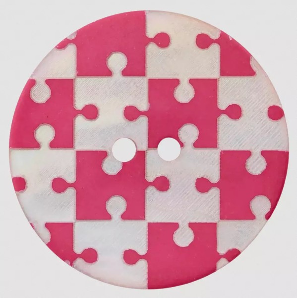 Perlmuttknopf 2-Loch, Puzzle pink