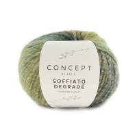 Soffiato Degradé Katia Concept Wolle Farbe 154 Blau-Grün-Ocker