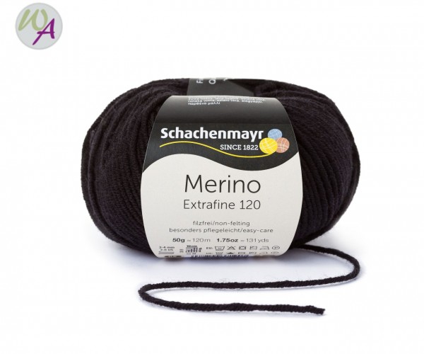 Merino Extrafine 120 Farbe 199 schwarz