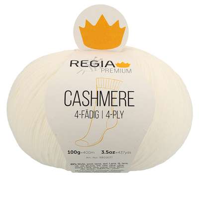 Premium Cashmere Regia Sockenwolle white 0001 Premium Cashmere Regia Sockenwolle white 0001